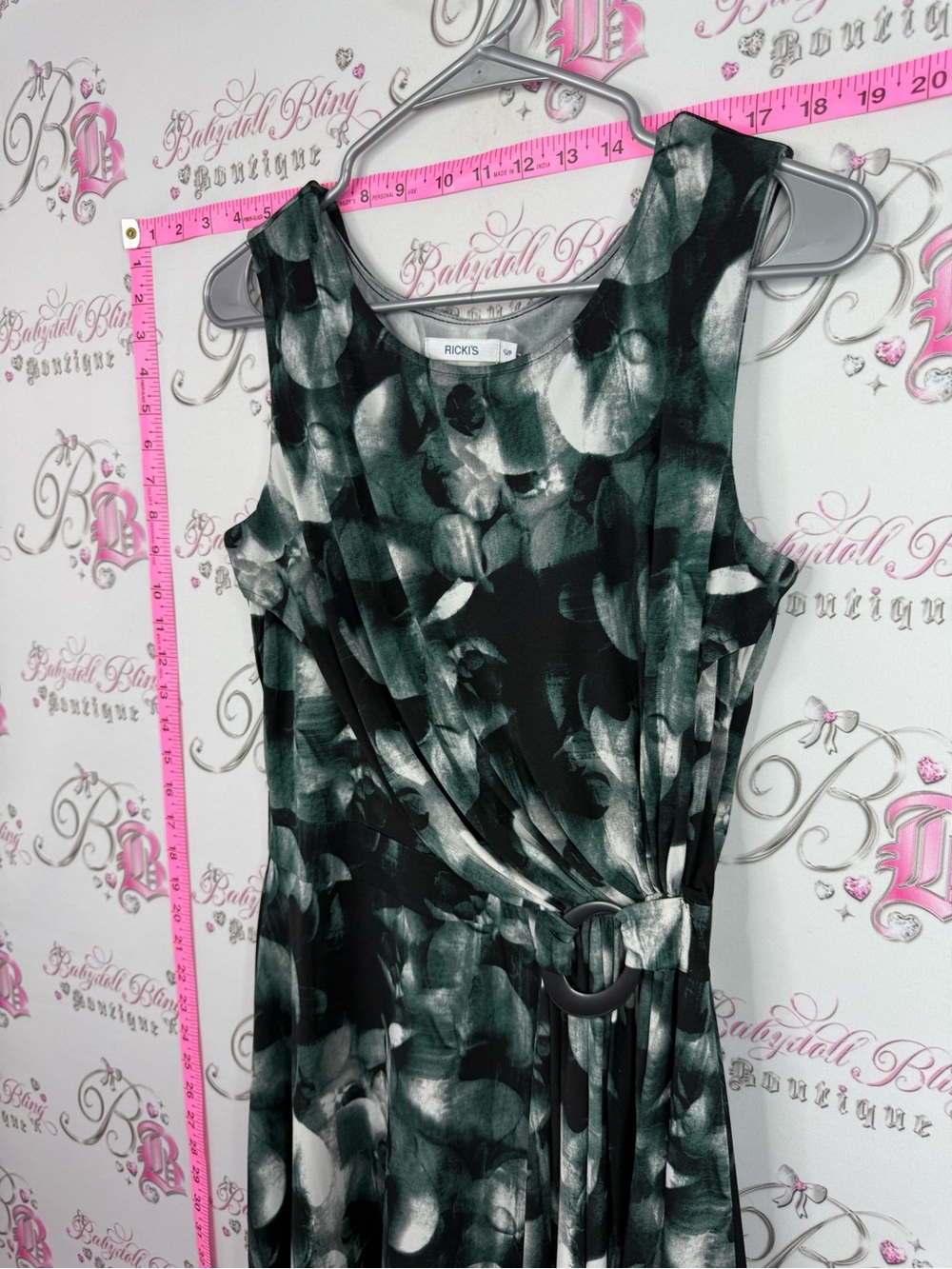 Ricki's Dark black and White Sleeveless Ring-Belted Midi Dress brand new - Picture 4 of 14